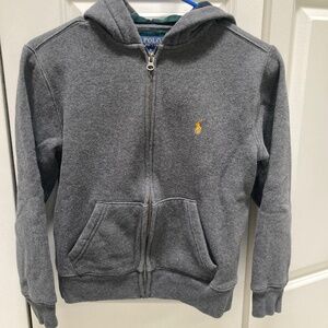Polo Ralph Lauren boys gray fleece zip hoodie size medium